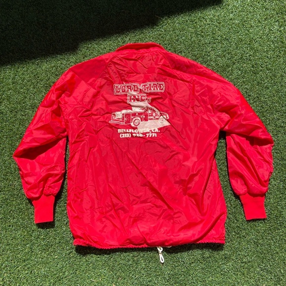 VTG 80’s Lord Tire Co. Red Mens Jacket - Picture 1 of 6